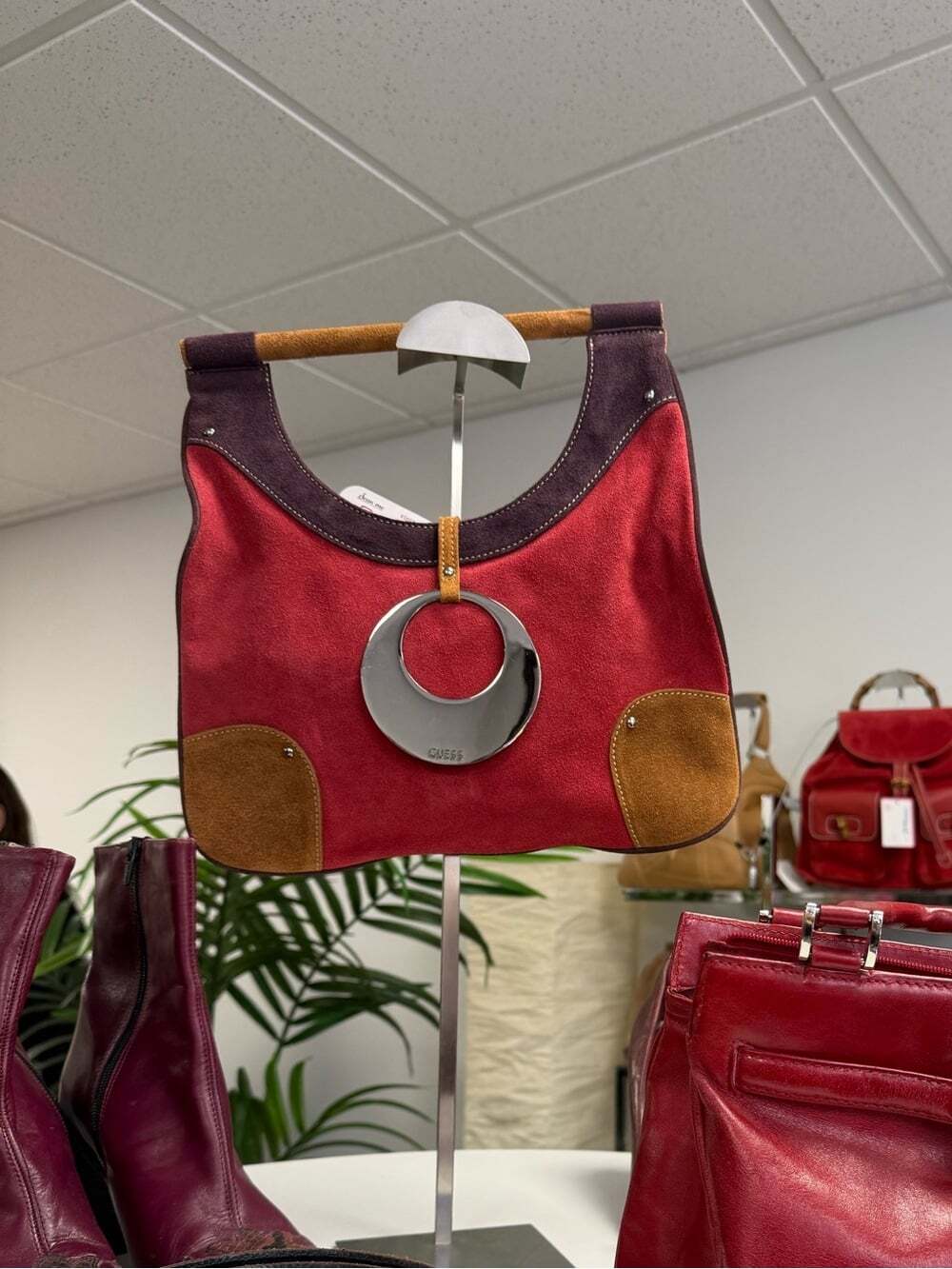 GUESS Vintage Rare Genuine Suede Handbag